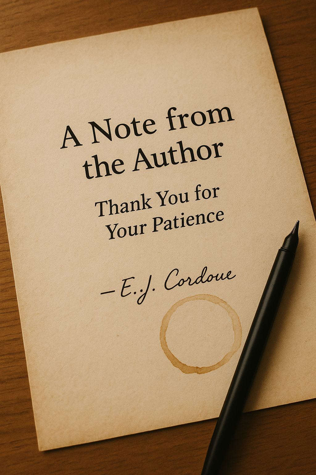 Creator’s Desk – A Note from the Author